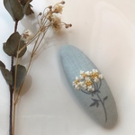 刺繍パッチンピン＊レースフラワー１点