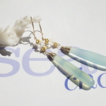 *14kgf* Goddess of Ocean　海の女神のカルセドニーピアス