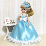 【送料無料】リカちゃん♡ドレス♡水色×白レース