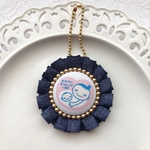 Denim×Brightgold Pearl Matanity Rosette