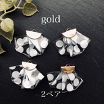 【限定再販♡】･*クリア×ホワイトドット  ゴールド*･