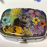お花畑の猫ちゃんピルケース