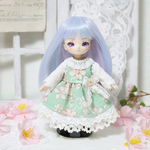 オビツ11 服 【桜ワンピース グリーン】