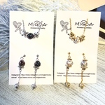 【ピアスとネックセット01wh】マーブルパールのお気軽セット