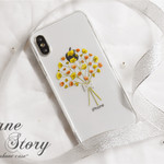 花物語「霞」花束・ブーケ / 押し花ケース / iPhoneケース  /  スマートフォンカバー / かわいい / スマートフォンケース /  ドライフラワー すまほケース 押し花 全機種対応 