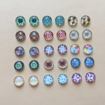 ポップなガラスカボション（12mm/15種類/アソート/30個）