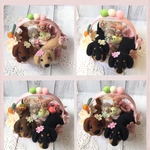 【受注製作】 春かご ダックス ひなまつり風 ☆羊毛フェルト  おひなさま ひな祭り 