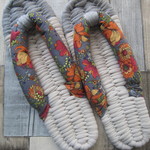 布ぞうり：two-toneグレー、枯れ草色24.5cm/flower garden