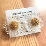 再販×6‼️マーガレットclearレジンFlower🌸ピアスorイヤリングラスト１点‼️