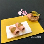 桜餅とメジロ