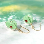 メロンクリームソーダ色のペーパーピアス/イヤリング