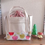 【オーダーのお品】巾着付き★ミニトートバック（リンゴ） 