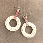 大ぶり♡ホワイトラタンのシルバーピアス／イヤリング