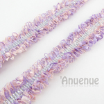 ループフリンジ ツイードリボン（Silver× Lilac PINK）幅20mm×50cm