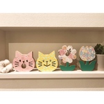 momotanchan様専用ページ♡ウッドオブジェ 猫 花 チューリップ 置物 木製