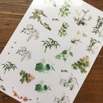 和柄・松竹梅・花・植物・日本庭園/クリアイラストシート/封入シート・レジン制作・封入に！裏側からもきれいに見える〇／型番104