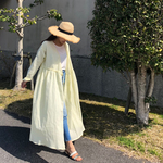 コットン100%レモンイエローのカシュクールワンピース