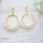 Pearlふわり♡淡水pearl♡イヤリングorピアス