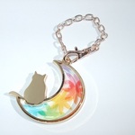 【送料無料】月猫バッグチャーム(colorful)