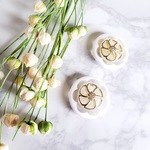 White Retro Button★ピアス＆イヤリング　L