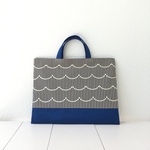  30×40 Stripe×Arabian blue＊レッスンバッグ