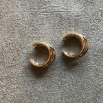 三連フープピアス （ゴールド）