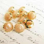 ■ベージュ■10個入■11mm■ヴィンテージボタン  (パールベージュ　花びら　小)　※ピアスに!! [1199-11]　