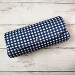 【受注製作】Gingham check ☆navy★仕分け長財布
