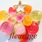 名入れ可能 もりもりドロップレジンキーホルダー〜pink＆yellow〜