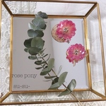 大人のバラ🌹ポニーピン  退色防止加工&ラメ