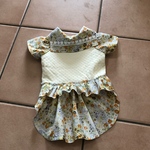 セーラーカラーのフラワーわんこ服