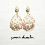 天然石とレースのGIRLYピアス