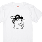 Tシャツ全3色 にゃきーん海賊ネコＴシャツ　100～XXLサイズ　猫Ｔシャツ　ねこTシャツ