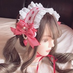 ふわふわフリルのストロベリーヘッドドレス ロリータ 苺