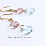  ＊残り1点＊14kgf pinkmystictopaz × bluetopaz  pierce