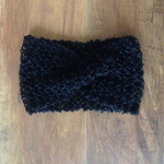 幅広13cm さらさらサマーニットターバン シンプル  ブラック