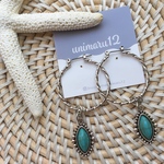 再入荷！シルバー×ターコイズ フープピアス❤︎