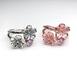 桜と桜のリング・キュービックジルコニア