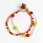 《ﾌﾞﾚｽﾚｯﾄ》RED＆YELLOW ﾁｪｺﾋﾞｰｽﾞ×しずくﾋﾞｰｽﾞ