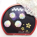  小さな 和菓子 練り切り 花  ピアス イヤーカフ   ピアス   パーツ  樹脂 粘土  25