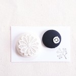 ★くるみボタンブローチ★