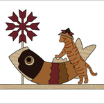 N様注文分☆柄付猫が遊ぶ五月人形☆
