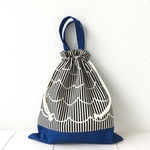  35×30 Stripe×Arabian blue✳︎着替え入れ（大）✳︎体操着袋✳︎シューズバッグ✳︎