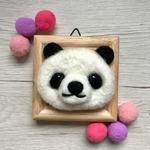  【受注製作】ひょっこり癒し系パンダの壁かけプレート