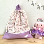 かわいいユニコーン柄のお着替え袋