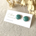 七宝焼 round○ポストピアス～ emerald green～