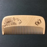 本つげ櫛　「にほふ　～猫と花と蝶～」