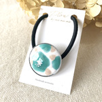 七宝焼 Flower♡ヘアゴム ~ emerald green～