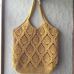 【再販】マスタードイエローのかぎ編みバッグ