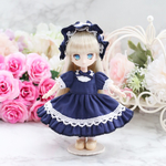 【No.031専用出品】オビツ11  《クラシカルドールワンピース ネイビー》